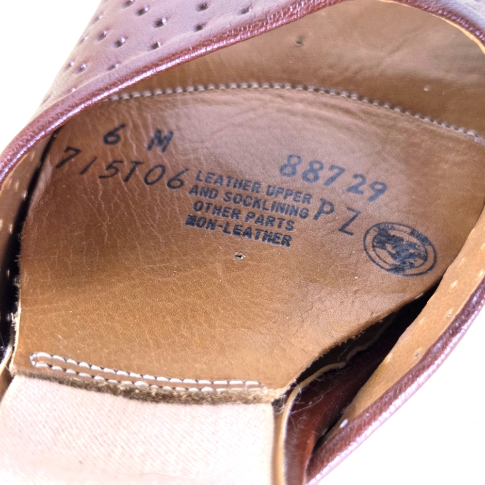Vintage Foot Works Sling O Lators Brown Leather Women's Mules 6M - Picture 16 of 16